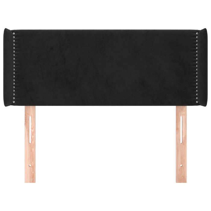 Tăblie de pat cu aripioare negru 93x16x78/88 cm catifea WALTI