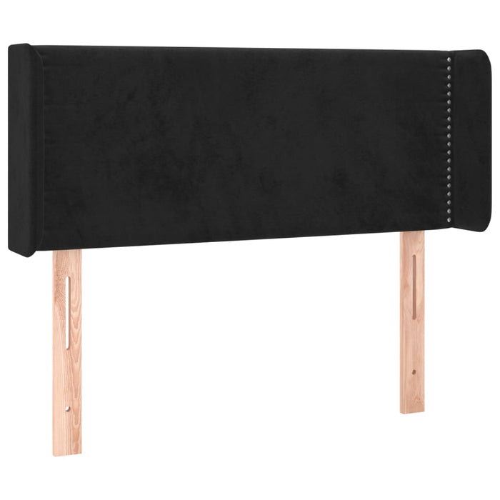 Tăblie de pat cu aripioare negru 103x16x78/88 cm catifea WALTI