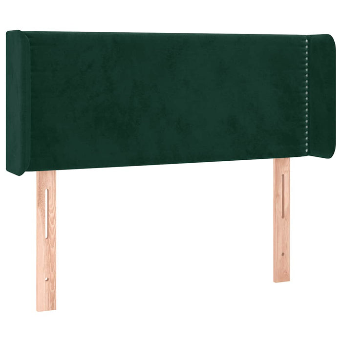 Tăblie de pat cu aripioare verde închis 103x16x78/88 cm catifea WALTI