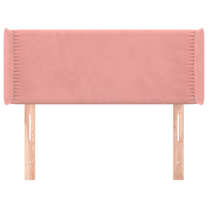 Tăblie de pat cu aripioare roz 103x16x78/88 cm catifea WALTI