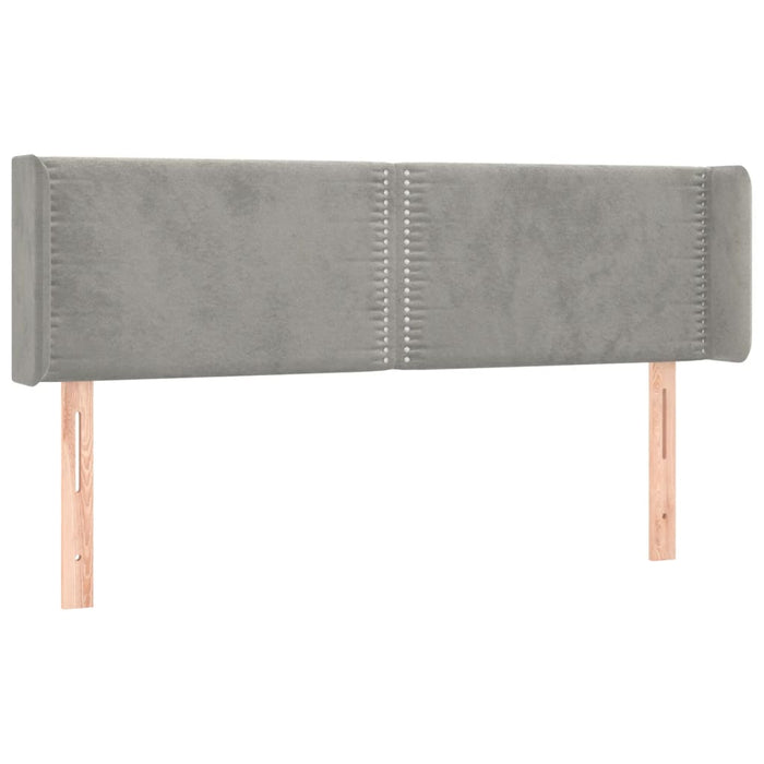 Tăblie de pat cu aripioare gri deschis 147x16x78/88 cm catifea WALTI