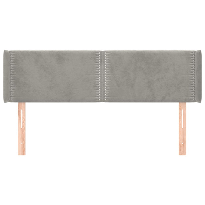Tăblie de pat cu aripioare gri deschis 147x16x78/88 cm catifea WALTI