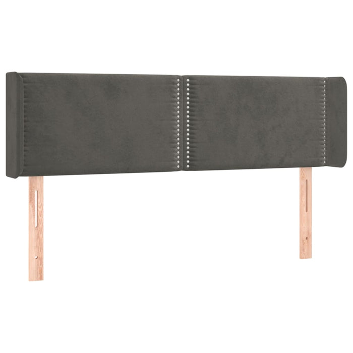 Tăblie de pat cu aripioare gri închis 147x16x78/88 cm catifea - WALTI WALTI