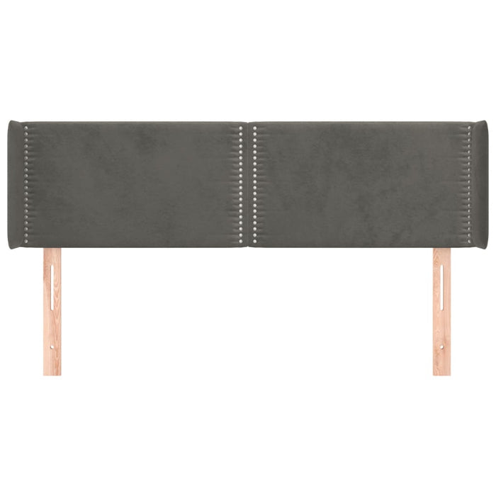 Tăblie de pat cu aripioare gri închis 147x16x78/88 cm catifea - WALTI WALTI