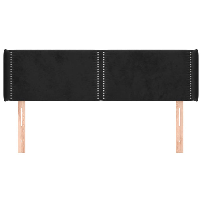 Tăblie de pat cu aripioare negru 147x16x78/88 cm catifea - WALTI WALTI