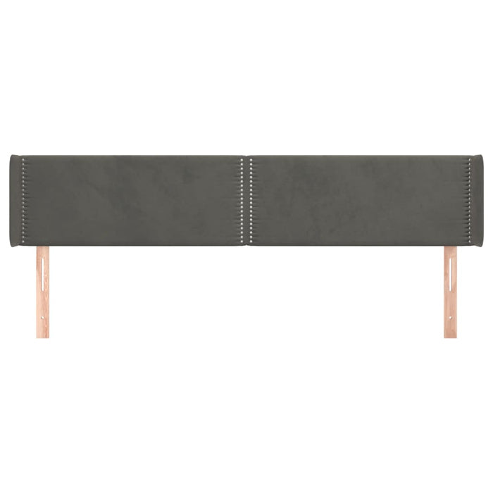 Tăblie de pat cu aripioare gri închis 163x16x78/88 cm catifea - WALTI WALTI