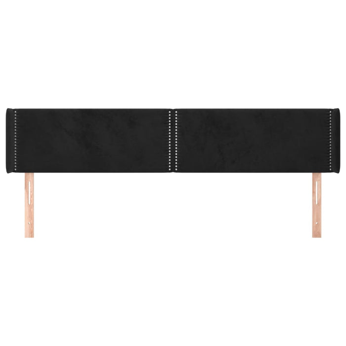 Tăblie de pat cu aripioare negru 183x16x78/88 cm catifea WALTI