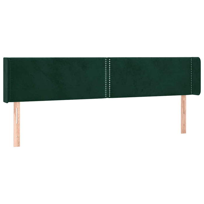 Tăblie de pat cu aripioare verde închis 183x16x78/88 cm catifea WALTI