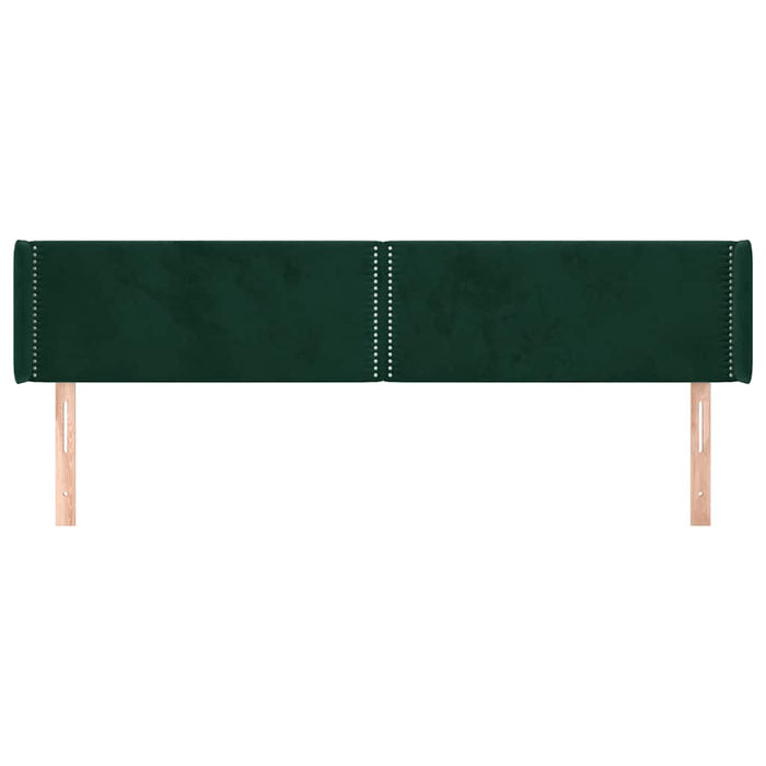 Tăblie de pat cu aripioare verde închis 183x16x78/88 cm catifea WALTI