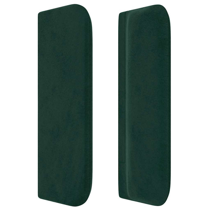 Tăblie de pat cu aripioare verde închis 183x16x78/88 cm catifea WALTI