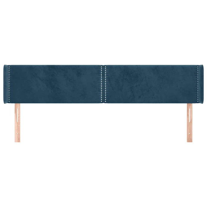 Tăblie pat cu aripioare albastru închis 183x16x78/88 cm catifea WALTI