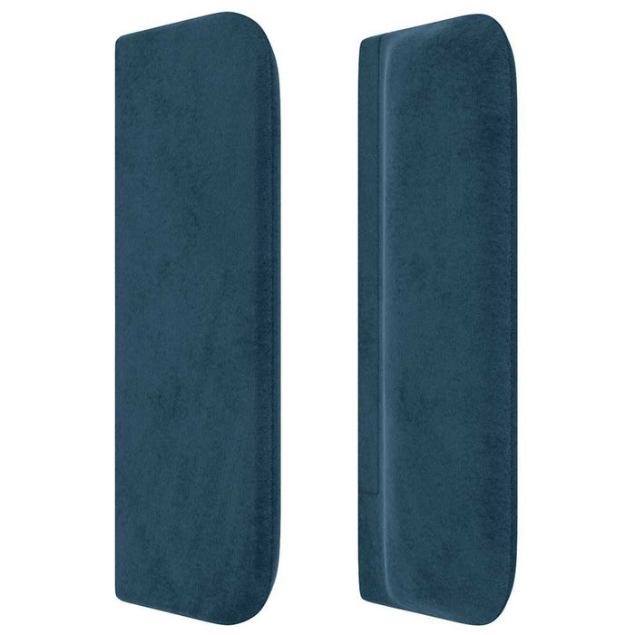 Tăblie pat cu aripioare albastru închis 183x16x78/88 cm catifea WALTI