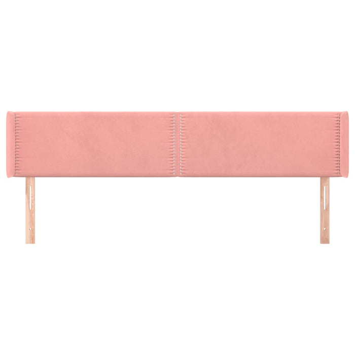 Tăblie de pat cu aripioare roz 183x16x78/88 cm catifea WALTI