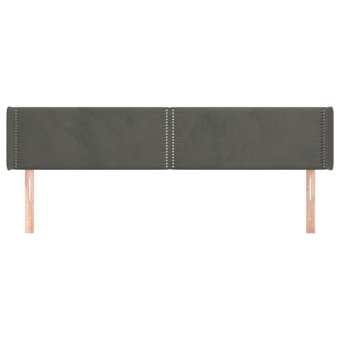 Tăblie de pat cu aripioare gri închis 203x16x78/88 cm catifea - WALTI WALTI