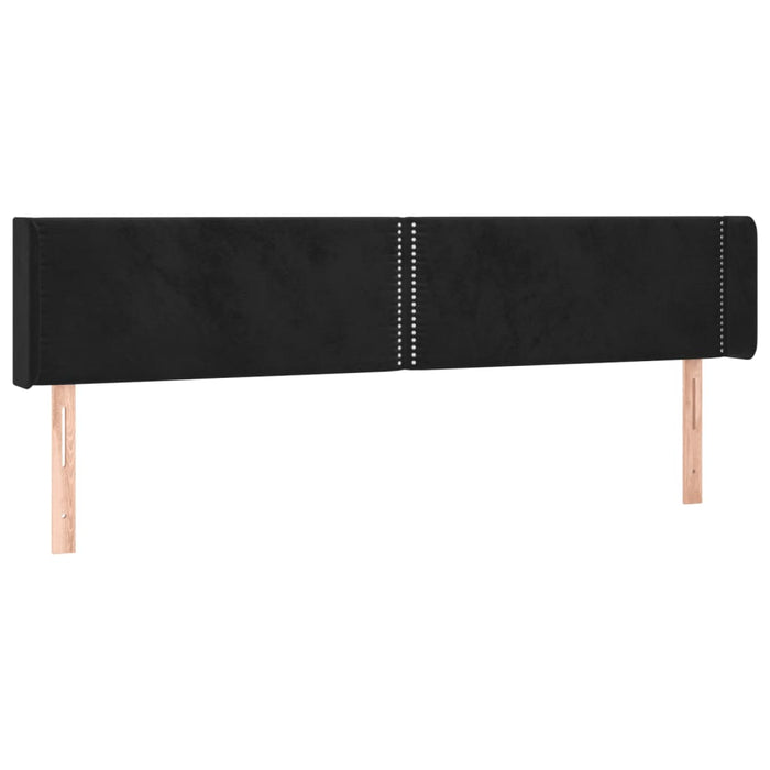 Tăblie de pat cu aripioare negru 203x16x78/88 cm catifea WALTI