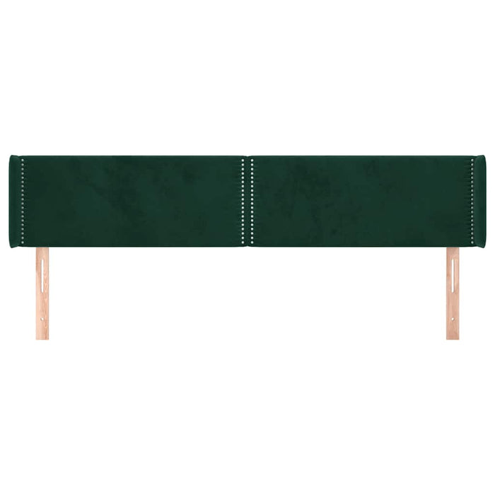 Tăblie de pat cu aripioare verde închis 203x16x78/88 cm catifea - WALTI WALTI
