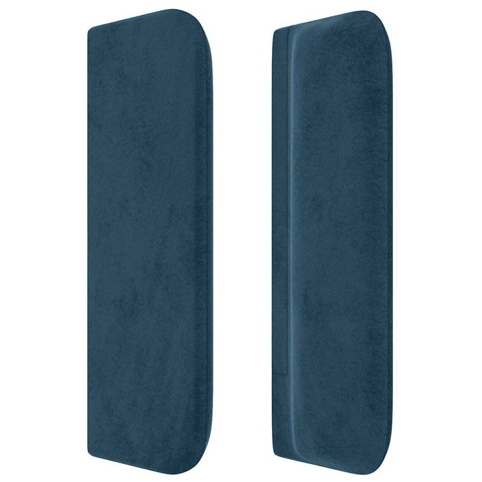Tăblie pat cu aripioare albastru închis 203x16x78/88 cm catifea WALTI