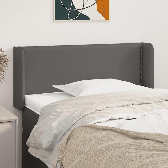 Tăblie de pat cu aripioare gri 83x16x78/88 cm piele ecologică - WALTI WALTI