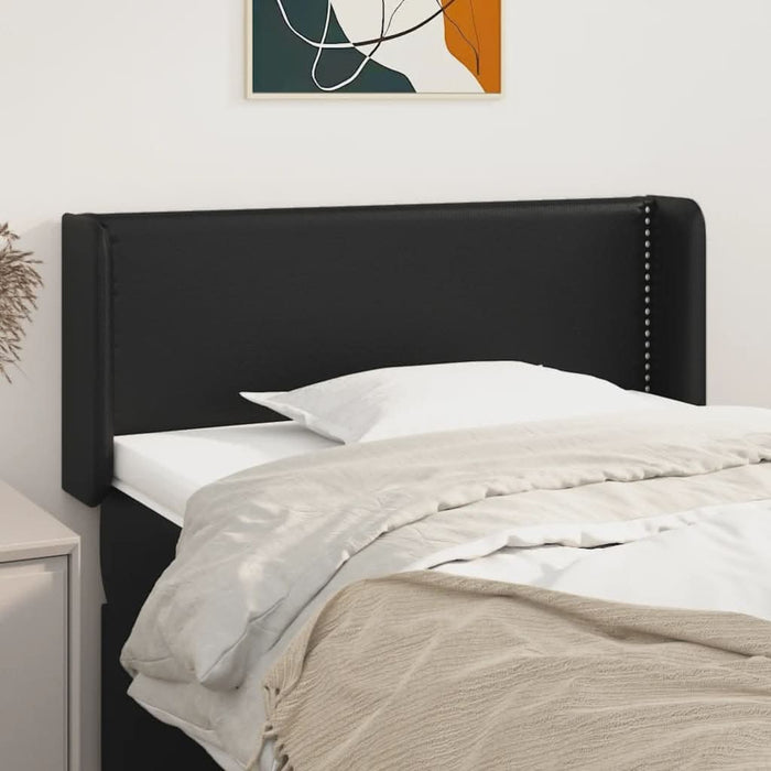 Tăblie de pat cu aripioare negru 93x16x78/88 cm piele ecologică - WALTI WALTI