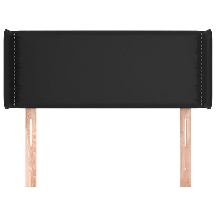 Tăblie de pat cu aripioare negru 103x16x78/88cm piele ecologică - WALTI WALTI