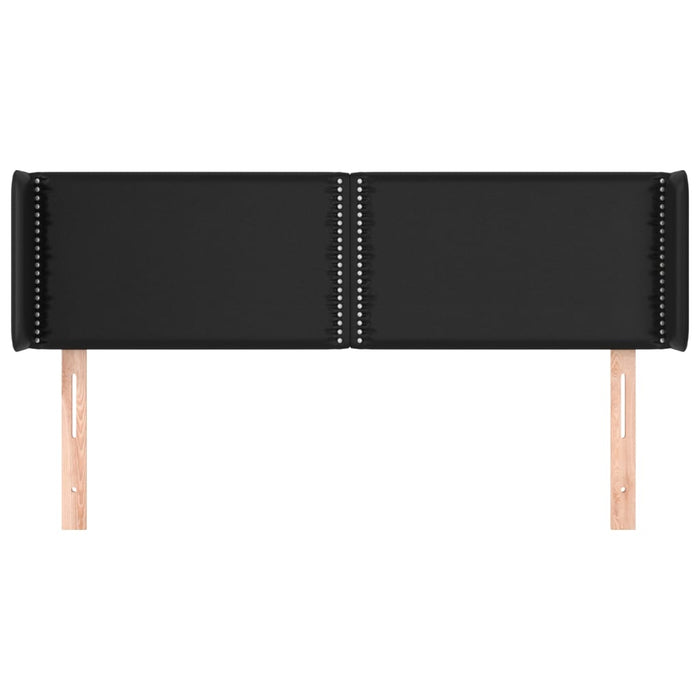 Tăblie de pat cu aripioare negru 147x16x78/88cm piele ecologică - WALTI WALTI