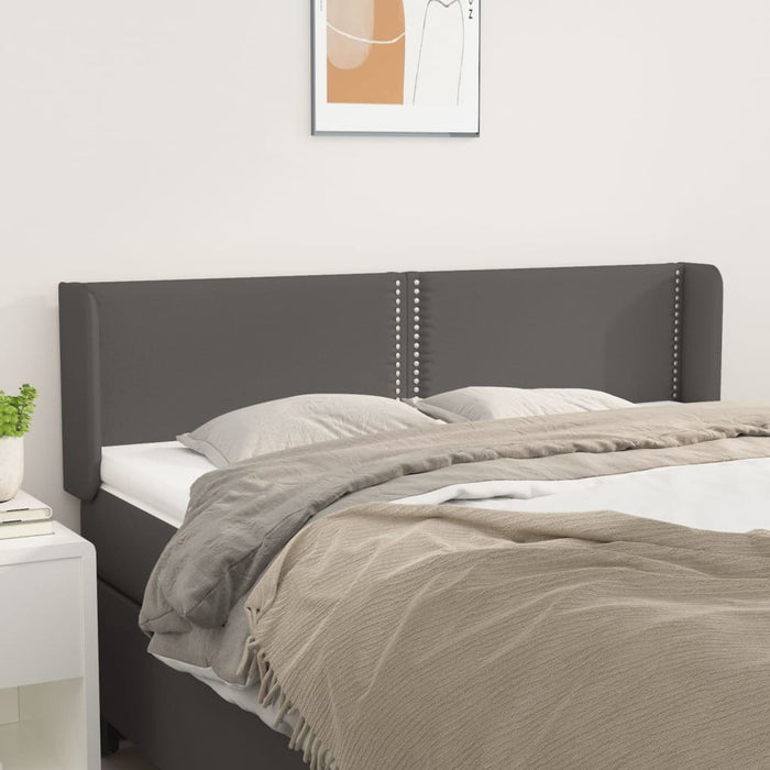 Tăblie de pat cu aripioare gri 147x16x78/88 cm piele ecologică - WALTI WALTI