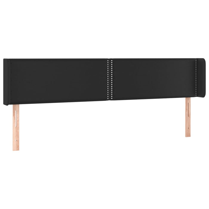 Tăblie de pat cu aripioare negru 183x16x78/88cm piele ecologică - WALTI WALTI