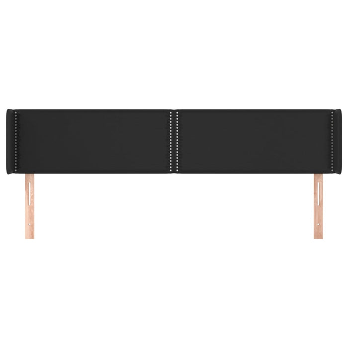 Tăblie de pat cu aripioare negru 183x16x78/88cm piele ecologică - WALTI WALTI