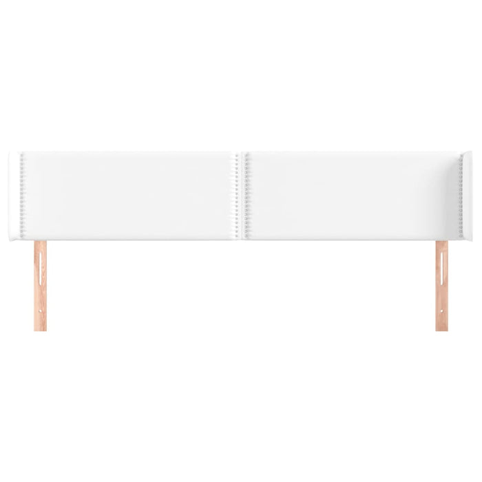 Tăblie de pat cu aripioare alb 203x16x78/88 cm piele ecologică - WALTI WALTI