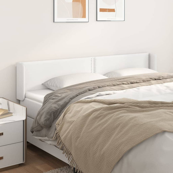 Tăblie de pat cu aripioare alb 203x16x78/88 cm piele ecologică - WALTI WALTI