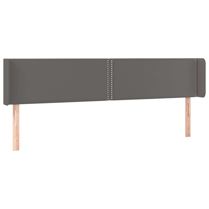 Tăblie de pat cu aripioare gri 203x16x78/88 cm piele ecologică - WALTI WALTI