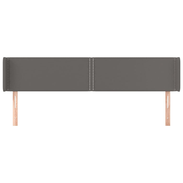 Tăblie de pat cu aripioare gri 203x16x78/88 cm piele ecologică - WALTI WALTI