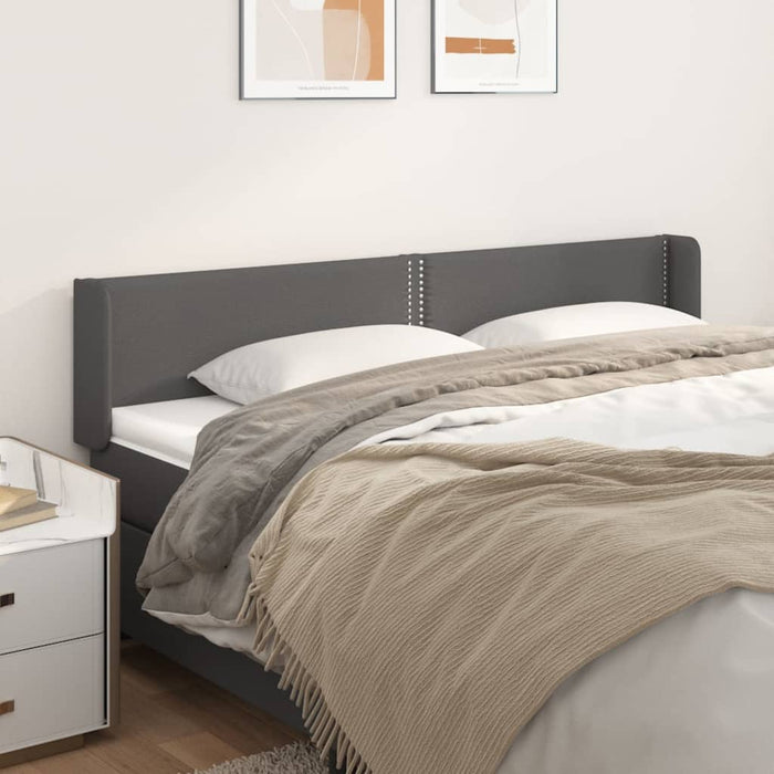 Tăblie de pat cu aripioare gri 203x16x78/88 cm piele ecologică - WALTI WALTI