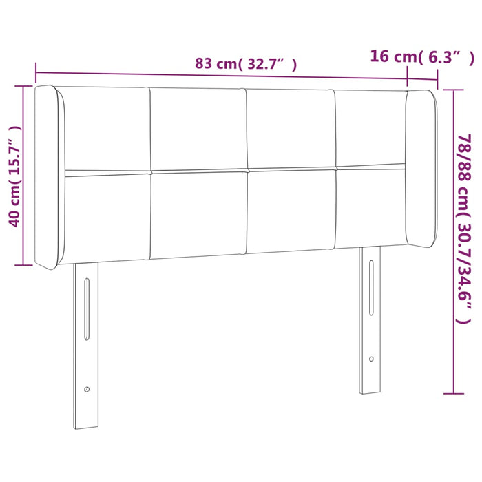 Tăblie de pat cu aripioare crem 83x16x78/88 cm textil - WALTI WALTI