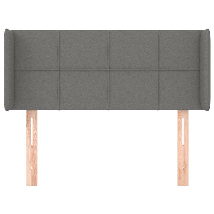 Tăblie de pat cu aripioare gri închis 103x16x78/88 cm textil WALTI