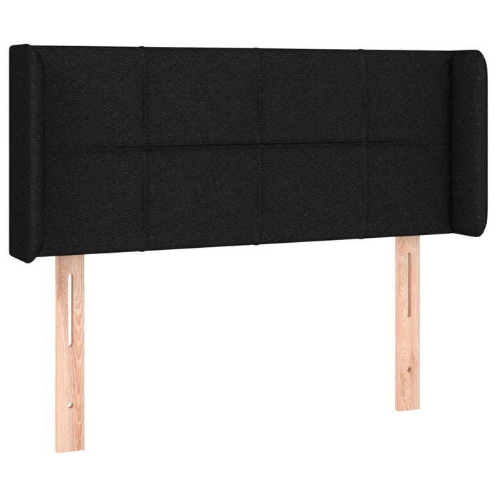 Tăblie de pat cu aripioare negru 103x16x78/88 cm textil - WALTI WALTI