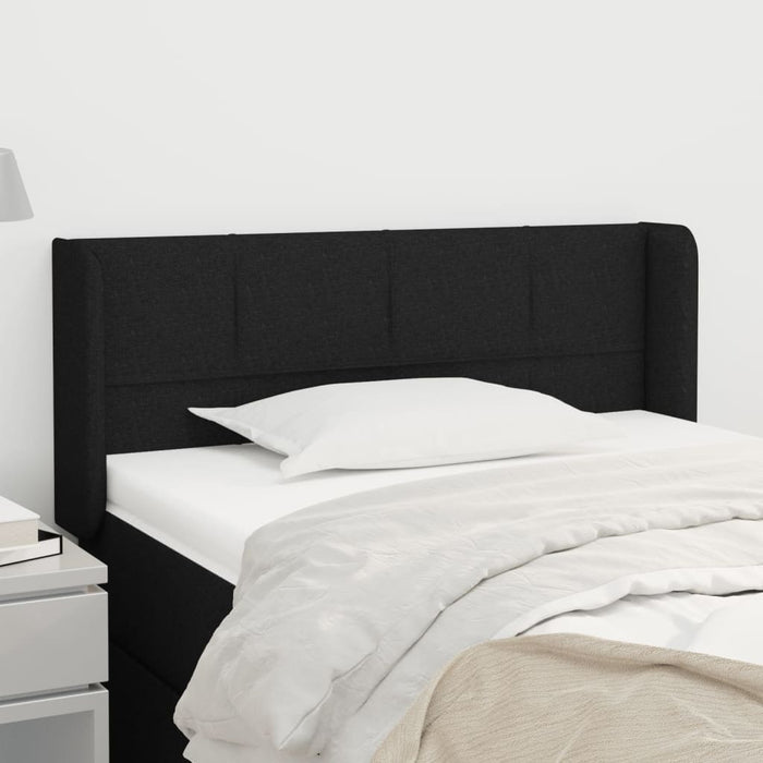 Tăblie de pat cu aripioare negru 103x16x78/88 cm textil - WALTI WALTI