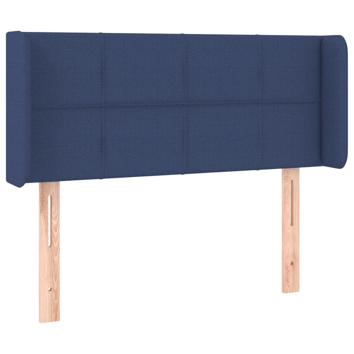 Tăblie de pat cu aripioare albastru 103x16x78/88 cm textil WALTI