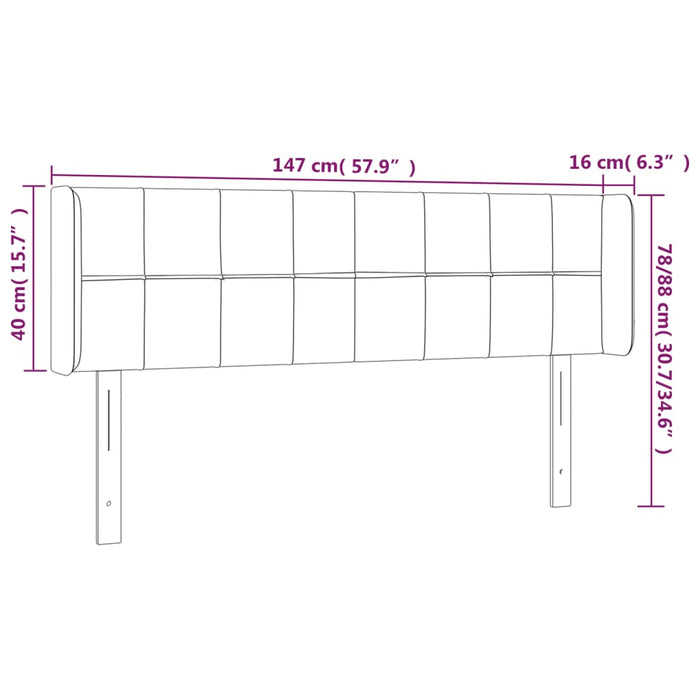 Tăblie de pat cu aripioare gri închis 147x16x78/88 cm textil - WALTI WALTI
