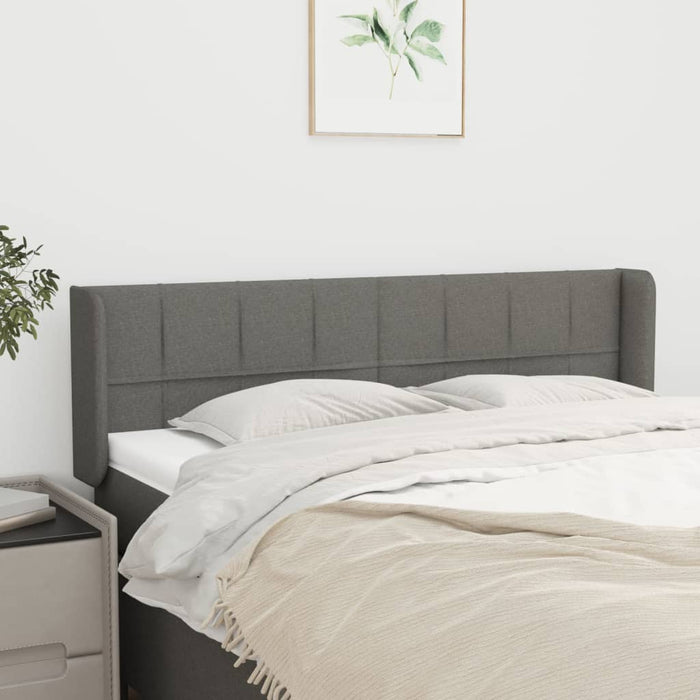 Tăblie de pat cu aripioare gri închis 147x16x78/88 cm textil - WALTI WALTI