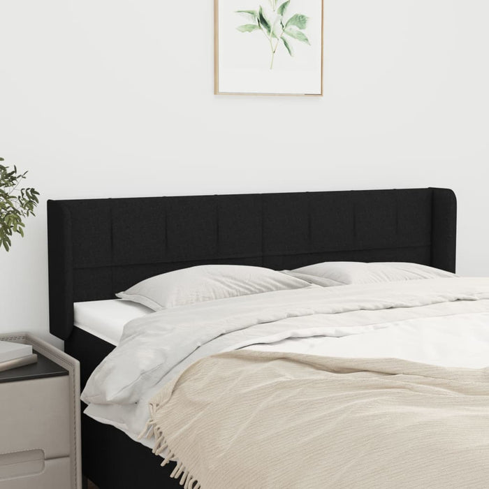 Tăblie de pat cu aripioare negru 147x16x78/88 cm textil - WALTI WALTI