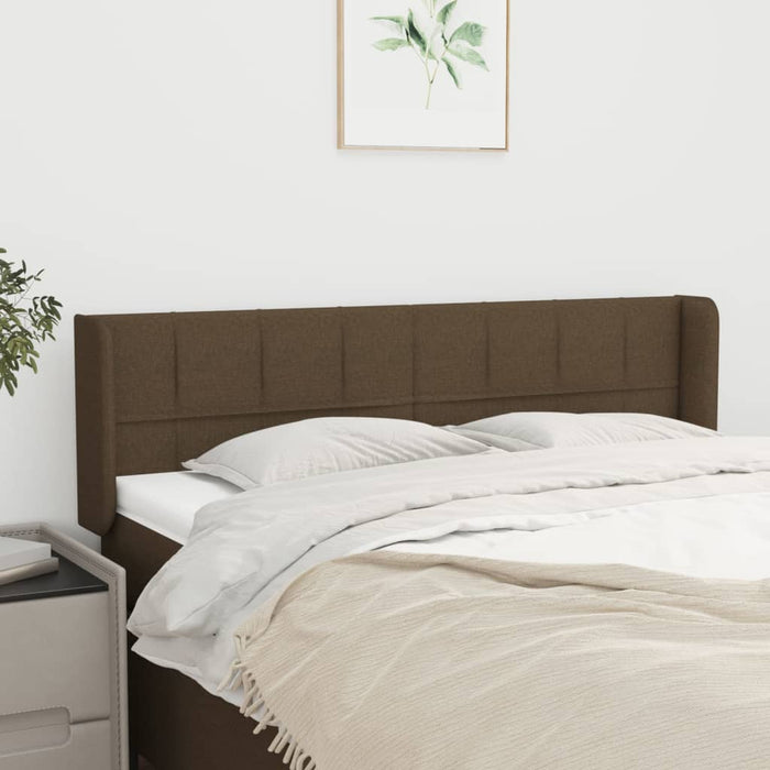 Tăblie de pat cu aripioare maro închis 147x16x78/88 cm textil - WALTI WALTI