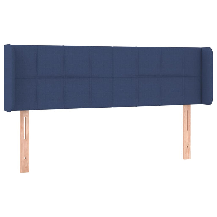Tăblie de pat cu aripioare, albastru, 147x16x78/88 cm textil WALTI
