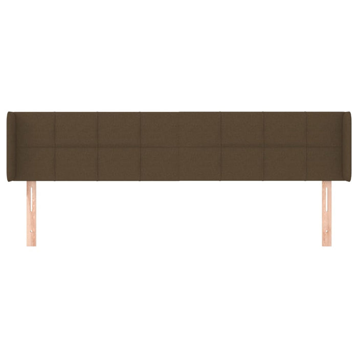 Tăblie de pat cu aripioare maro închis 163x16x78/88 cm textil WALTI