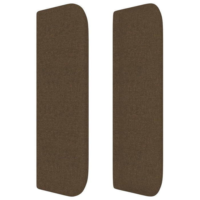 Tăblie de pat cu aripioare maro închis 163x16x78/88 cm textil WALTI