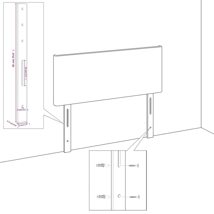 Tăblie de pat cu aripioare maro închis 163x16x78/88 cm textil WALTI