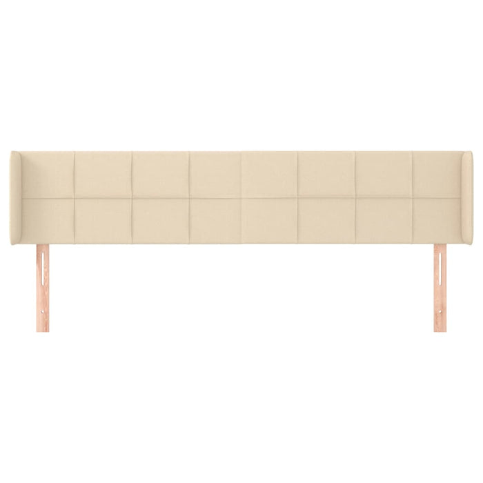 Tăblie de pat cu aripioare crem 163x16x78/88 cm textil WALTI