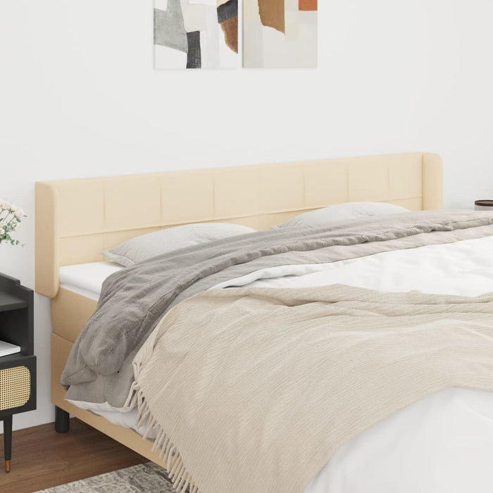 Tăblie de pat cu aripioare crem 163x16x78/88 cm textil WALTI