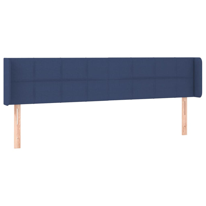 Tăblie de pat cu aripioare, albastru, 183x16x78/88 cm textil WALTI