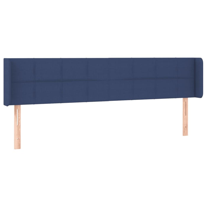 Tăblie de pat cu aripioare, albastru, 203x16x78/88 cm textil - WALTI WALTI